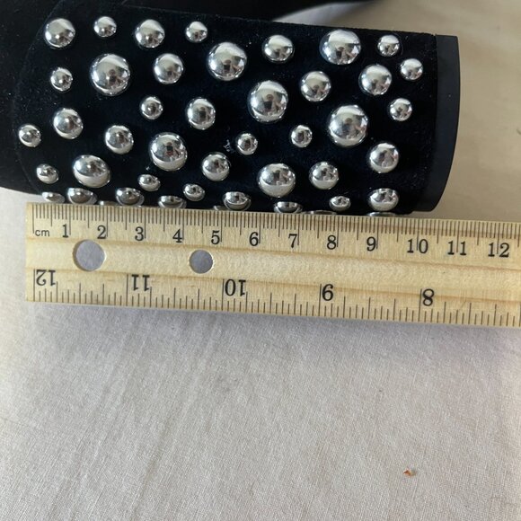 Kenneth Cole New York Sandals 8.5M Black Leather Upper Studded Deandra Suede - Picture 13 of 13